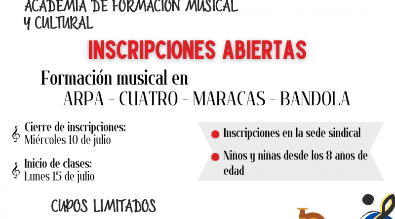 USO Subdirectiva Arauca apertura la Academia de Formación Musical y Cultural Camarita